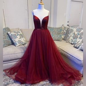 Long red elegant dress. Worn once.